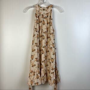 KTK WOMENS FLORAL RUFFLE HALTER MINI DRESS SIZE SMALL